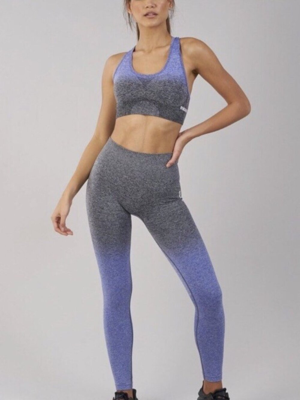 Gymshark Adapt Ombre Seamless SET - Leggings & Sports Bra in Grey Purple